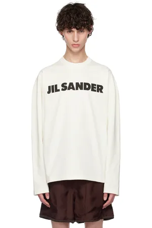 Jil Sander Off-White Printed Logo Long Sleeve T-Shirt