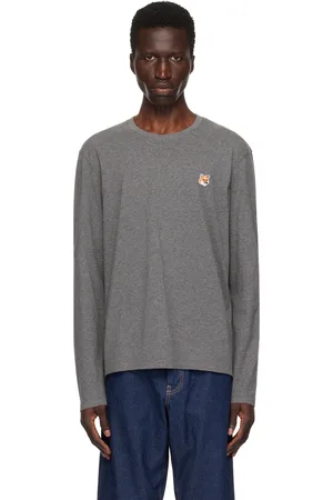 Maison Kitsuné Gray Fox Head Long Sleeve T-Shirt