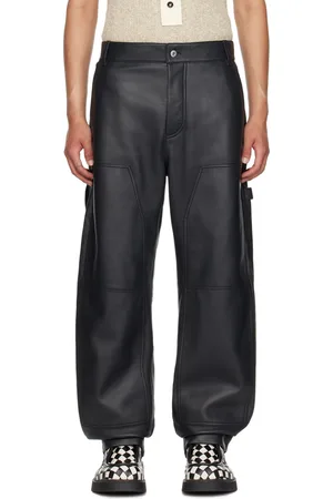 Bottega Veneta Black Cargo Leather Pants