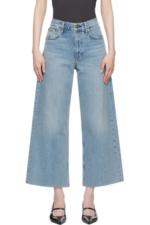 RAG&BONE Blue Andi Ankle Wide-Leg Jeans