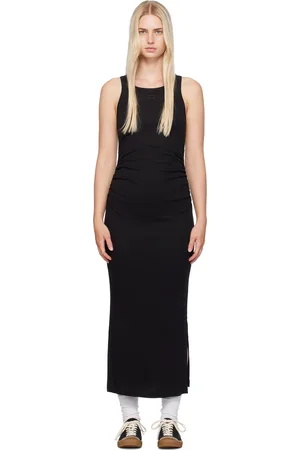 Ganni Black Ribbed Maxi Dress