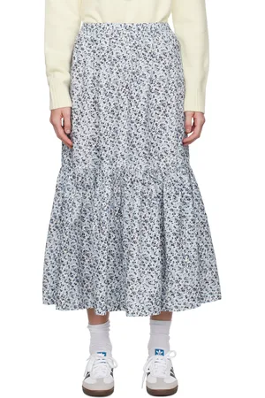 Ganni Blue Flounce Maxi Skirt