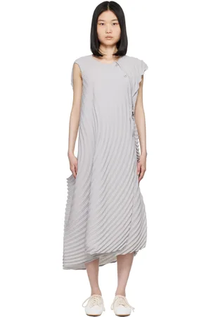 Issey Miyake Gray Resonant Pleats Maxi Dress