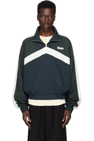 Rhude Navy & Green Motorsport Track Jacket