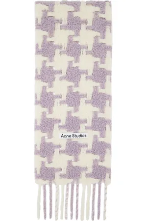 Acne Studios Purple & White Houndstooth Scarf
