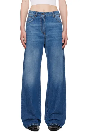 Msgm Blue Wide-Leg Pre-Washed Effect Jeans