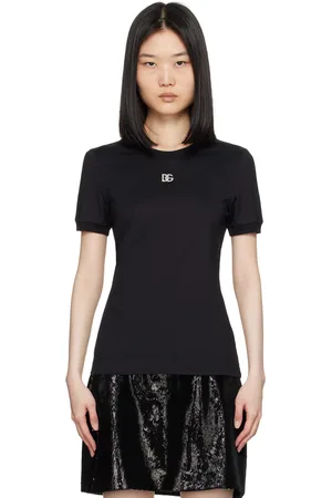 Dolce & Gabbana Black Crystal DG Logo T-Shirt