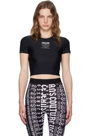 VERSACE Black Printed Logo T-Shirt