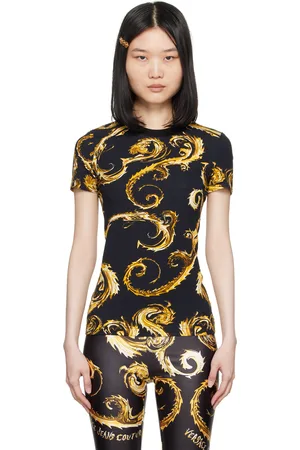 VERSACE Black & Gold Chromo Couture T-Shirt