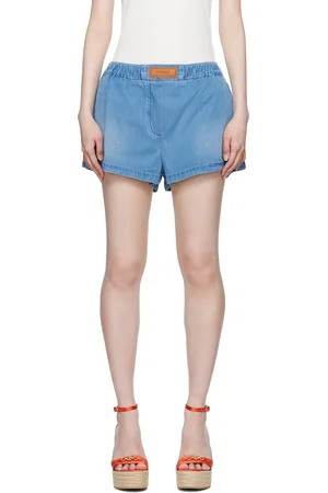 VERSACE Blue Stonewashed Denim Shorts