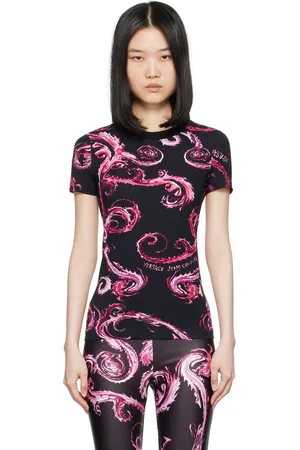 VERSACE Black & Pink Chromo Couture T-Shirt