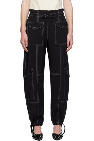 Ganni Black Light Slub Pocket Trousers