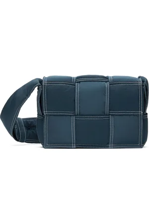 Bottega Veneta Navy Small Padded Tech Cassette Bag