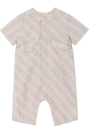 Burberry Baby Beige Check Jumpsuit