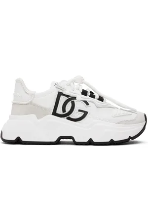 Dolce & Gabbana White Mixed-Material Daymaster Sneakers