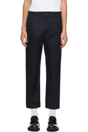 VALENTINO Navy Pleated Trousers
