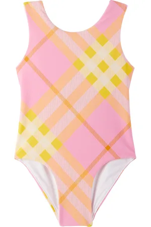Burberry Kids Pink Check One-Piece Swimsuit