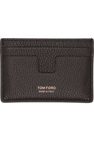 Tom Ford Brown Grain Leather Classic Card Holder
