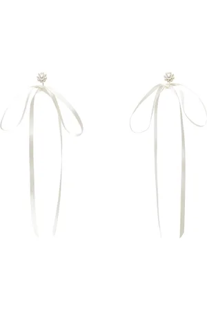 Simone Rocha White Bow Ribbon Stud Earrings