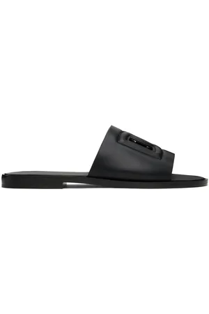 Dolce & Gabbana Black Calfskin Slides