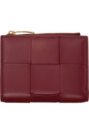 Bottega Veneta Red Small Cassette Bi-Fold Zip Wallet
