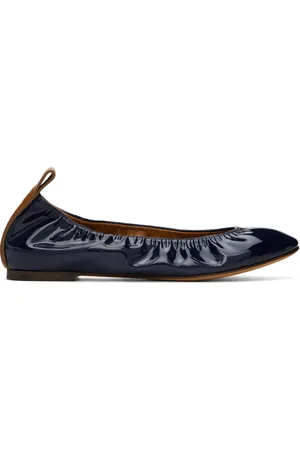 Lanvin Navy Patent Leather Ballerina Flats