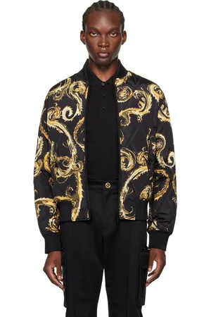 Black and gold bomber jacket best sale