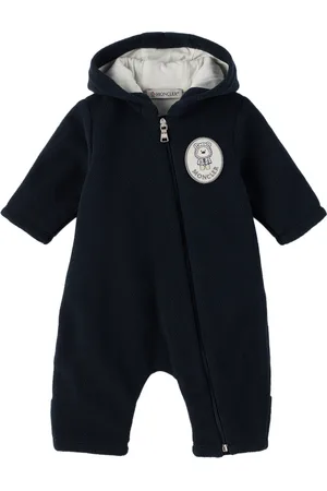 Moncler Baby Navy Logo Patch Jumpsuit