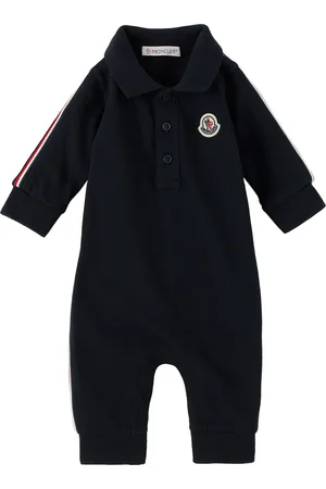 Moncler Baby Navy Tricolor Jumpsuit