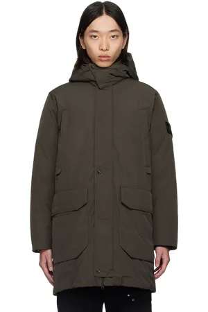 Stone Island Gray Hooded Down Jacket