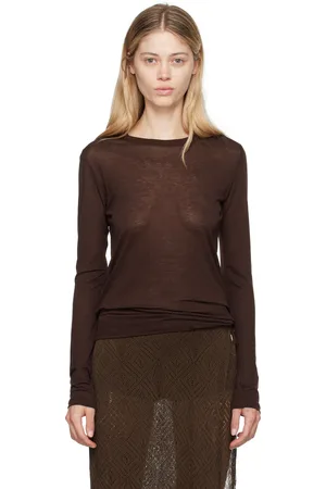 Baserange Brown Bamboo Lyocell Long Sleeve T-Shirt