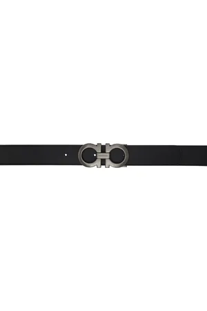 Salvatore Ferragamo Black & Brown Reversible Gancini Belt