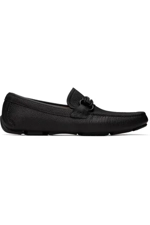 Salvatore Ferragamo Black Gancini Ornament Loafers