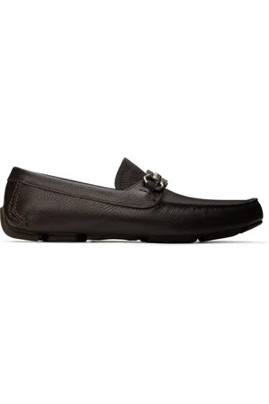Salvatore Ferragamo Brown Gancini Ornament Loafers