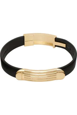 Salvatore Ferragamo Black Engraved Bracelet