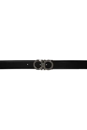 Salvatore Ferragamo Black & Brown Reversible Gancini Belt