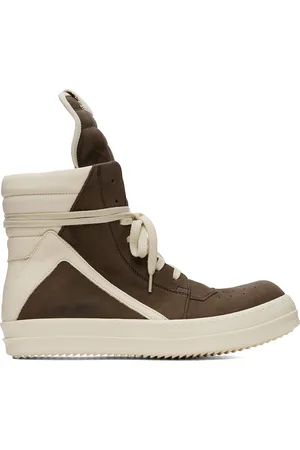 Rick Owens Brown & Off-White Porterville Geobasket Sneakers