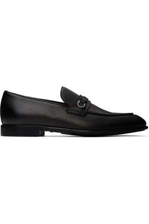 Salvatore Ferragamo Black Gancini Ornament Loafers