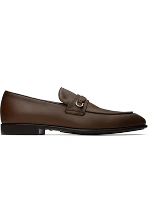 Salvatore Ferragamo Brown Gancini Ornament Loafers
