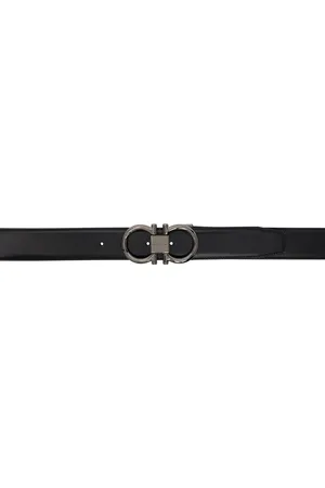 Salvatore Ferragamo Black & Brown Reversible Gancini Belt
