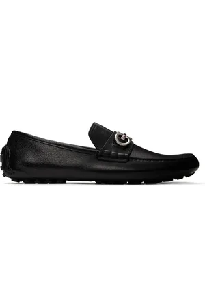 Salvatore Ferragamo Black Gancini Ornament Loafers