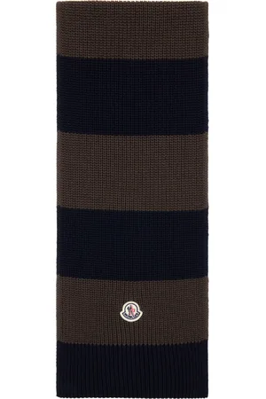 Moncler Brown & Navy Striped Scarf