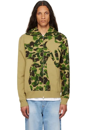 BAPE Khaki ABC Camo Patchwork Full Zip Hoodie