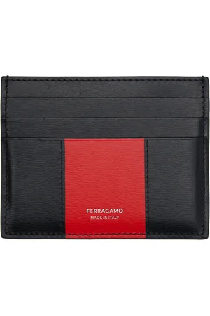 Salvatore Ferragamo Black & Red Bicolor Card Holder
