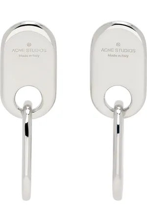 Acne Studios Silver Chain Lock Earrings