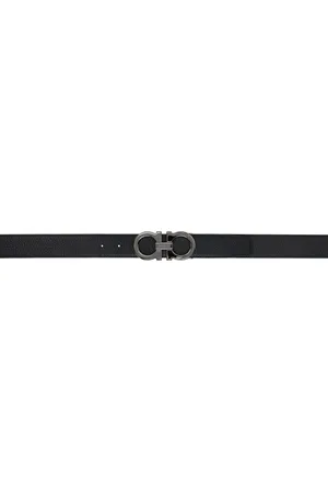 Salvatore Ferragamo Black & Navy Reversible Gancini Belt