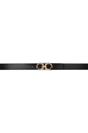 Salvatore Ferragamo Black & Brown Reversible Gancini Belt