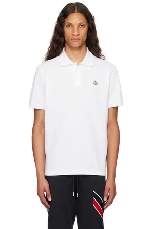 Moncler White Logo Patch Polo
