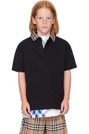 Burberry Kids Check Collar Polo