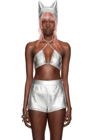 Petra Collins SSENSE Exclusive Mimi Wade Edition Leather Bikini Top